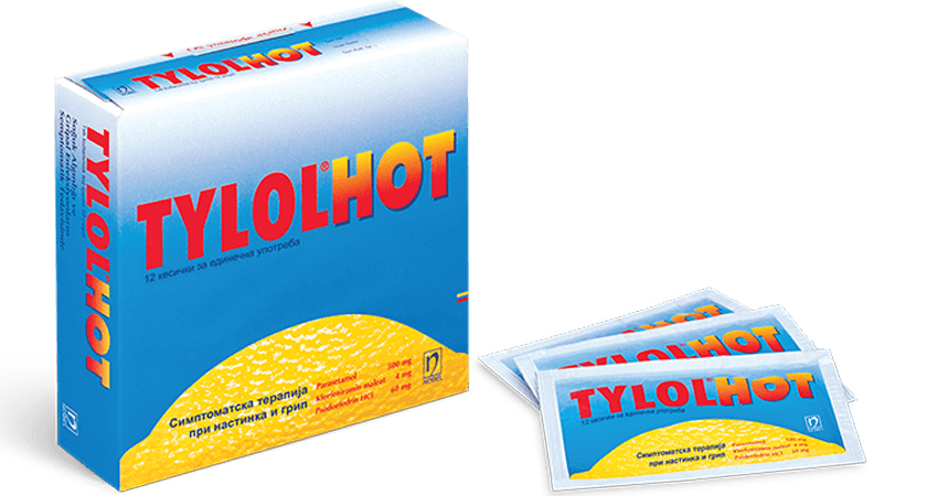 Tylol hot C 400mg / 300mg / 50mg / 5mg 12 sashe, Drugs, Our Products